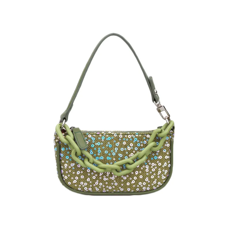 

Sequin mini bag female bag 2020 new ladies shoulder bag Korean version acrylic chain armpit bag luxury bag