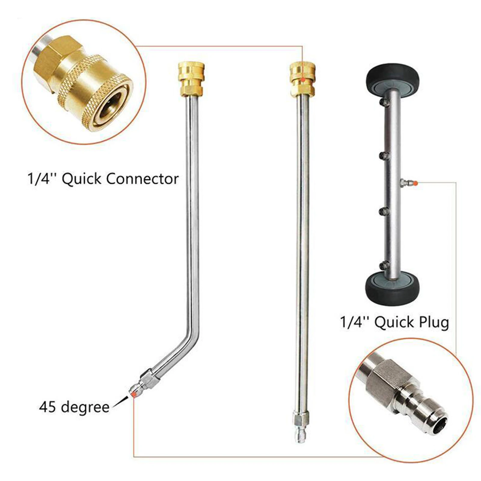 

15" Pressure Washer Undercarriage Cleaner Car Underbody Washer for Sidewalk