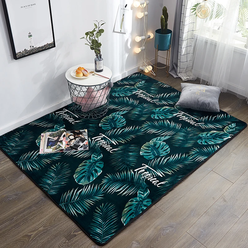 Ковер Slow Tree в скандинавском стиле для спальни гостиной 95x95 см моющийся детский