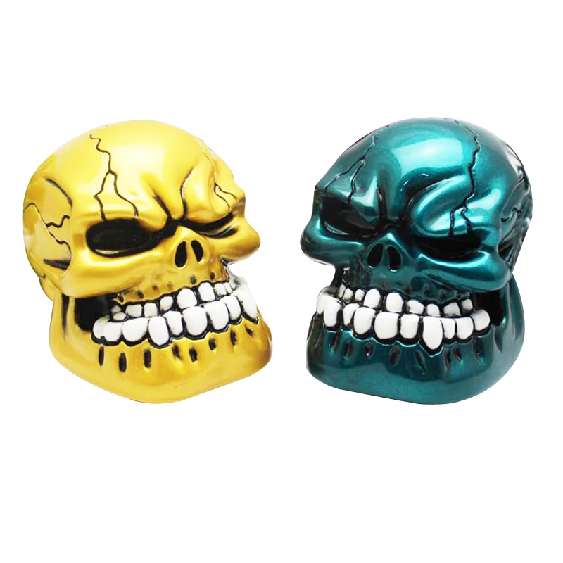 Универсальная ручка переключения передач с черепом синяя резиновая рукоятка |