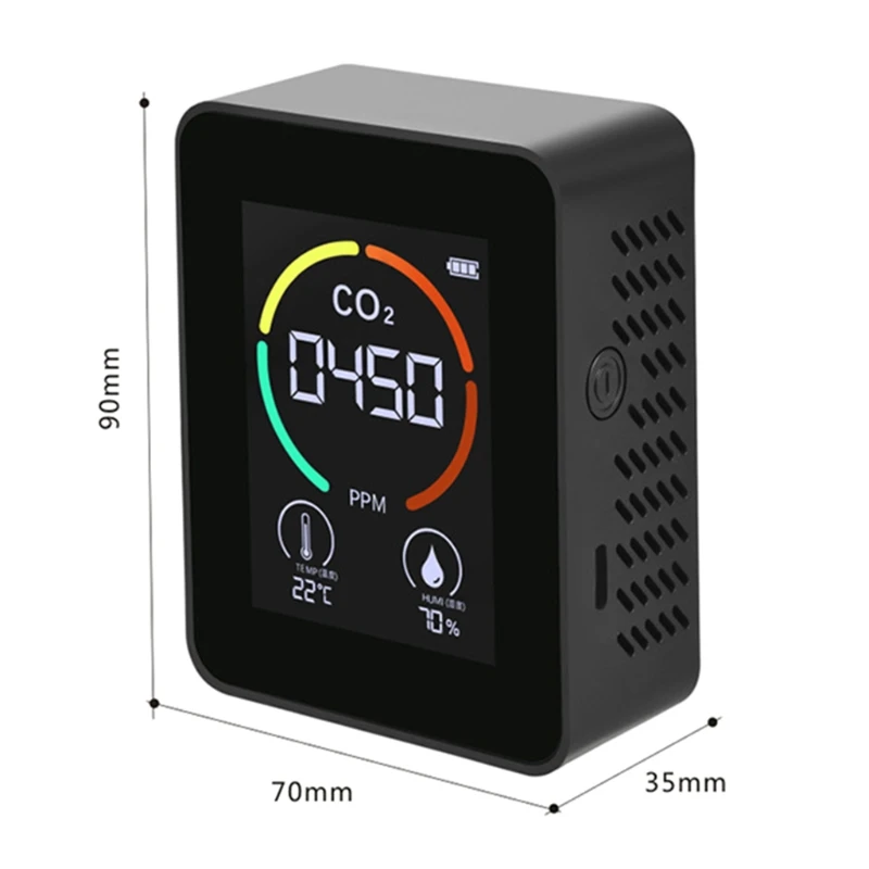 

Portable CO2 Formaldehyde Monitor with Backlight Mode Portable Chargable Sensor Agriculture Planting Greenhouse