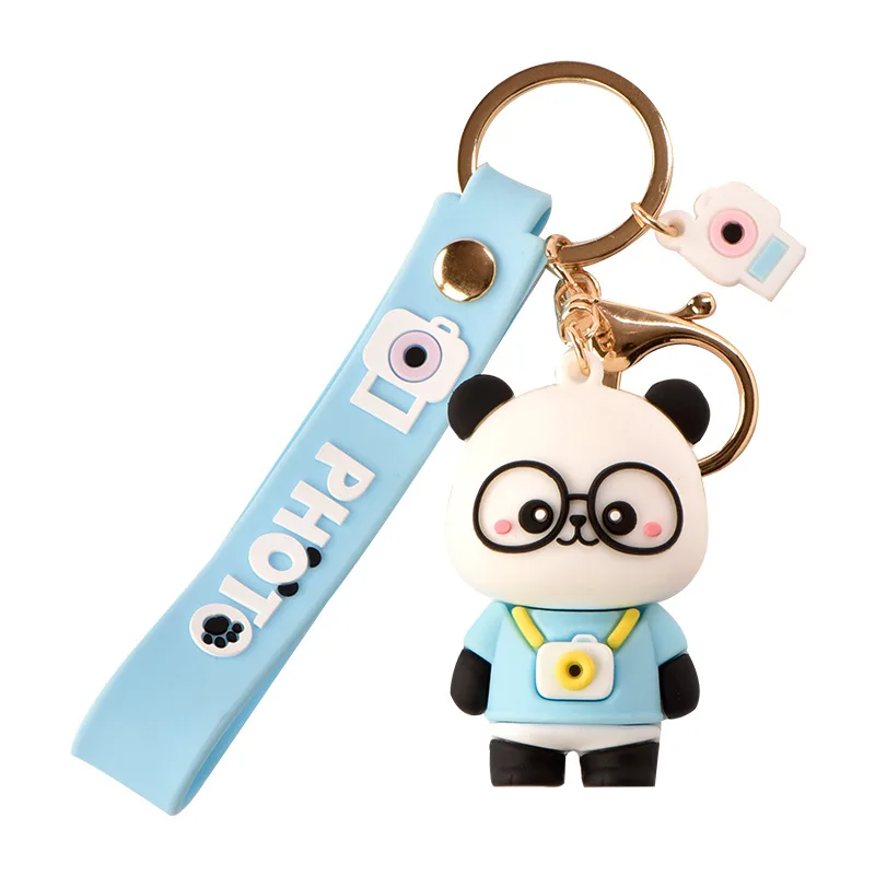 

Cartoon Cute Panda Animal Keychain Adorable Keyring Man and Woman Kids Bag Pendant Car Key Key Chain Key Ring Gift For Children