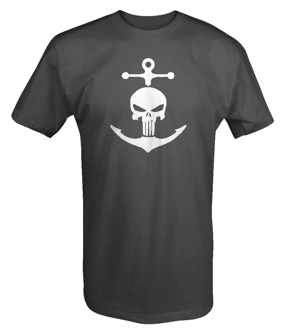 FGHFG Каратель Череп военный морской якорь пират жизни футболка 3XL| |