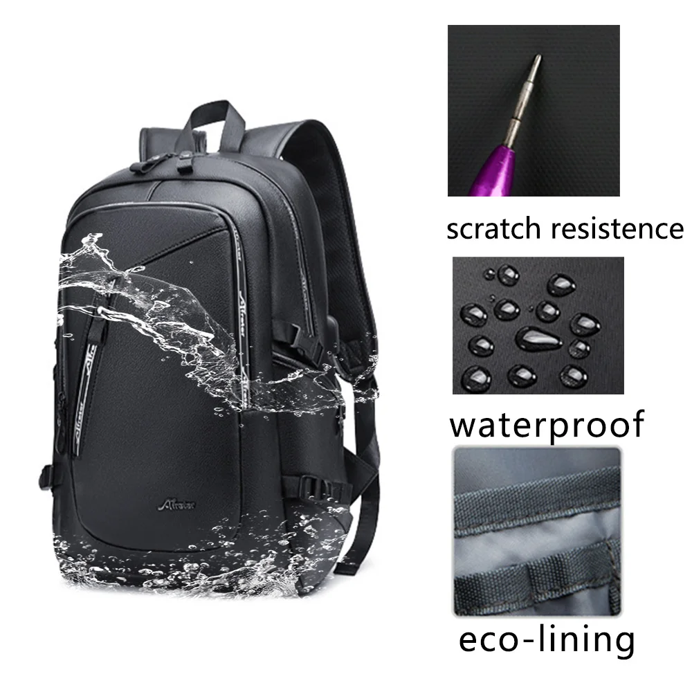 

Men Leather Backpack Laptop Backpack 15.6 Anti Theft Back Pack Travel 2021 Fashion Daypack Backpack Male Mochila