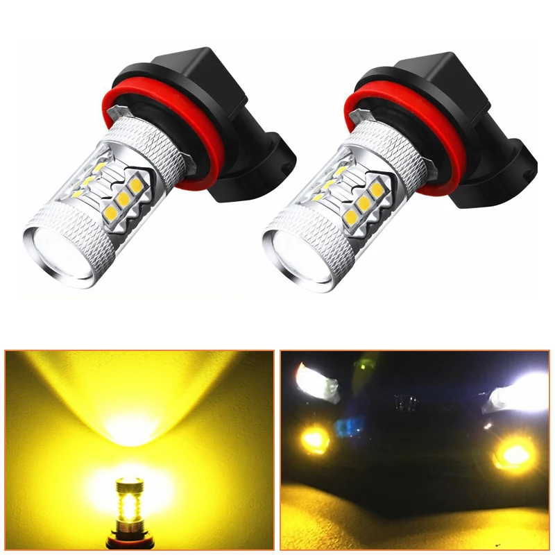 

H11 Led HB4 9006 HB3 9005 H8 Fog Lights Bulb Car Driving Lamp Replace Lights 12V 24V Lamp Auto Leds 3030SMD 3000k Golden Yellow