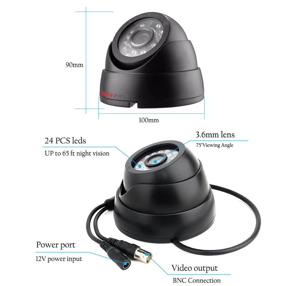 720P/1080P видео Камеры Скрытого видеонаблюдения Системы DVR Kit 4CH AHD аналоговый 2 шт.