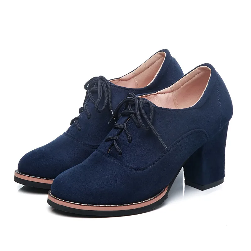 Новинка Сезон весна осень Женские низкие Туфли со шнуровкой ботильоны с закрытым