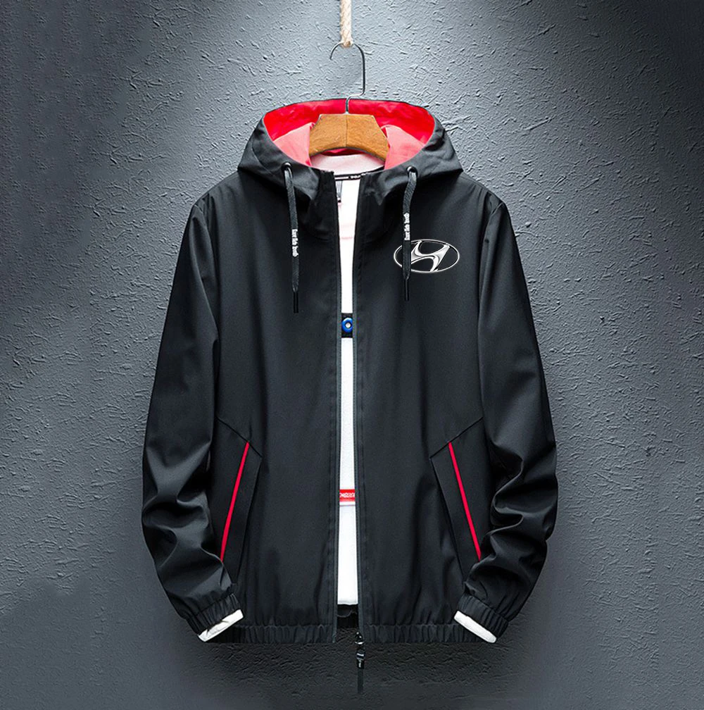 

Hyundai Car logo Print Coat Spring Hoodies Summer Jacket Men Street Windbreaker Hoodie Zipper Thin Jacket Men Jackets