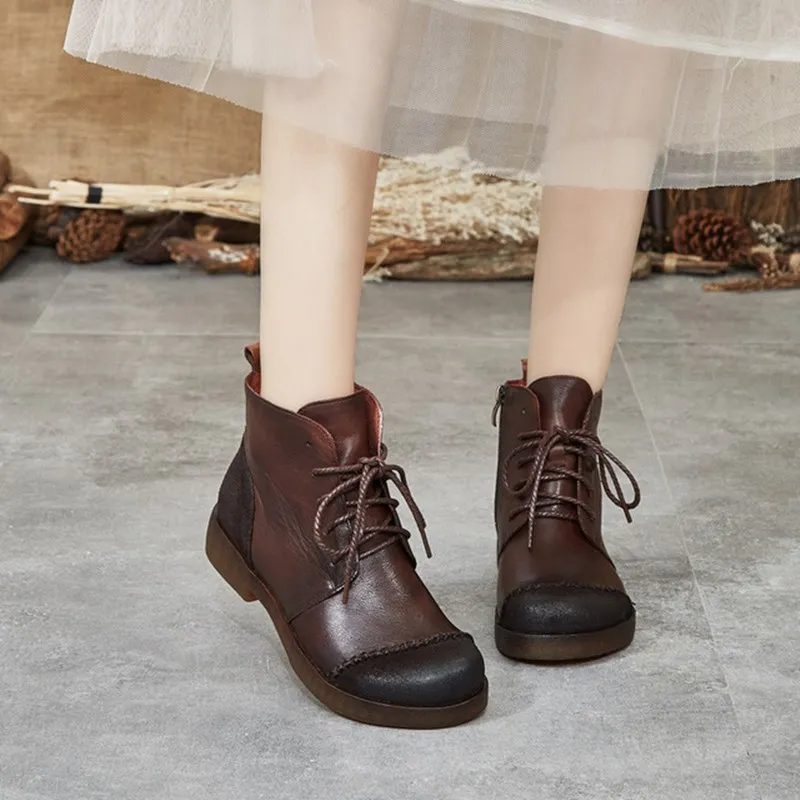 

Women's boots 2019 new leather retro casual women's boots fashion wild Martin boots thick heel high heel comfortable women boot