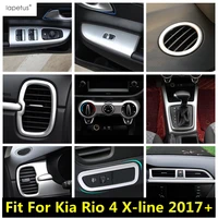 car interior window lift shift gear panel head light dashboard ac air cover trim for kia rio 4 x line 2017 2020 abs accessories