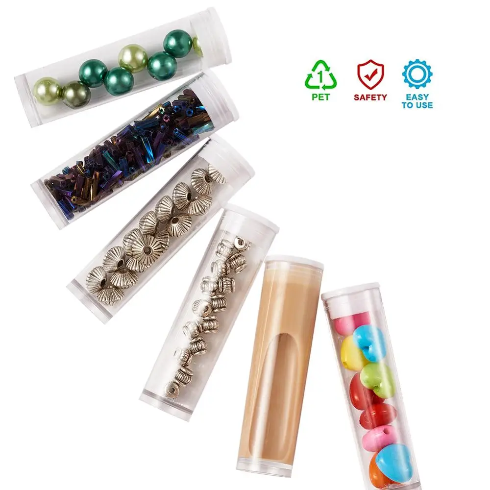 100Pcs Transparent Plastic Bead Containers Storage Bottle for Jewelry Small Component Organizer Jars Jewelry Packaging Display