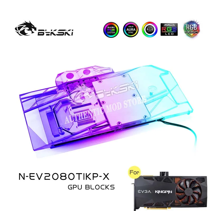 

Водный блок Bykski для графического процессора с полным покрытием для EVGA NVIDIA RTX2080TI KINGPIN, блок VGA, охладитель графического процессора