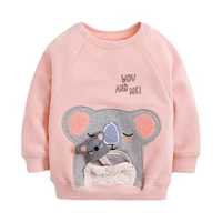 baby girl clothes toddler 2021 new autumn cotton animal applique sweatshirt pink letter sweater for kids 2 7 years