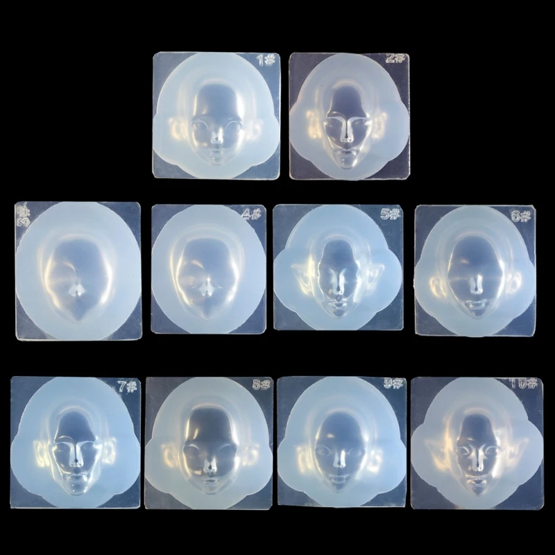 

Human Face 3D Doll Epoxy Resin Mold Aromatherapy Plaster Silicone Mould DIY Crafts Ornaments Decoration Casting Tool