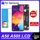 100% Оригинальный 6,4 ''AMOLED дисплей для Samsung Galaxy A50 2019 SM-A505FDS A505F A505FD A505A Полный ЖК сенсорный экран Запасные части