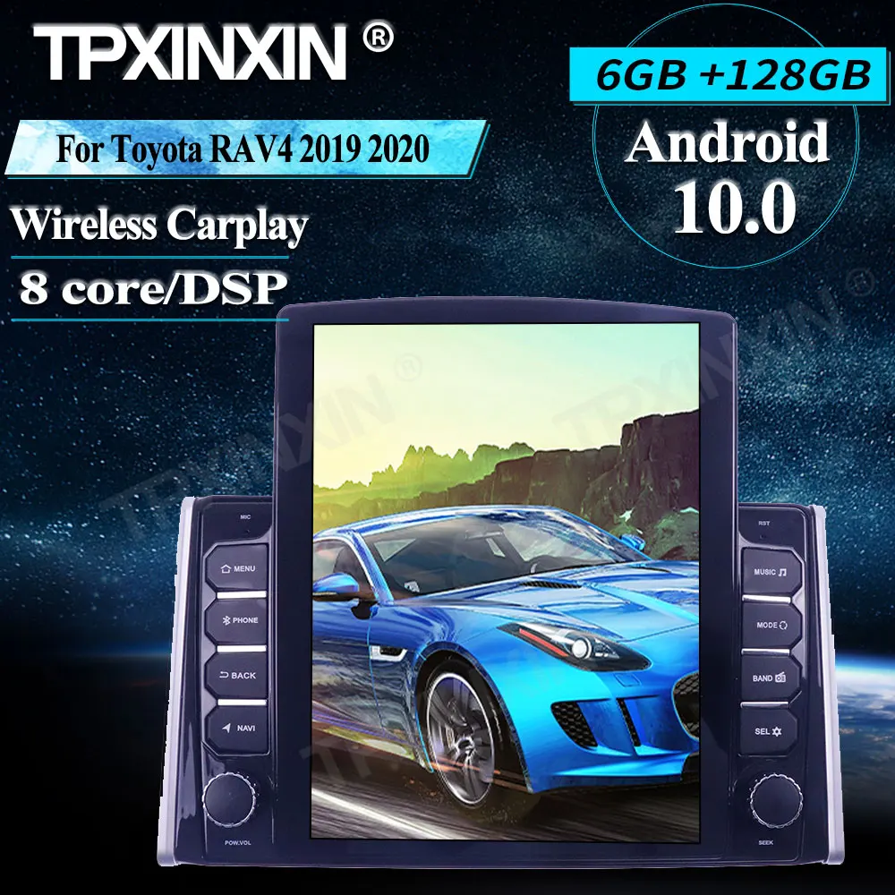 저렴한 도요타 RAV4 2019 2020 안드로이드 10.0 무선 카플레이 터치 스크린 범용 스테레오 수신기 128G 자동차 라디오 MP3 플레이어 라디오