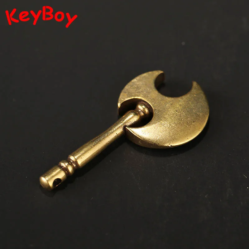 Ручной работы из чистого латуни Круглый топор подвески для ключей автомобиля