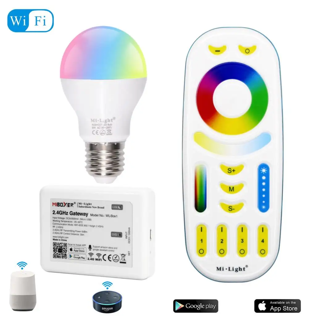 Светодиодный потолочный светильник E27 6 Вт RGB + CCT Ми светодиодный лампы AC 85 V 265 2 4 г