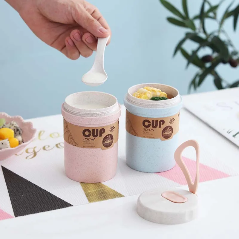 300 мл креативная чашка для завтрака овсянка зерновые подачи пшеничного материала