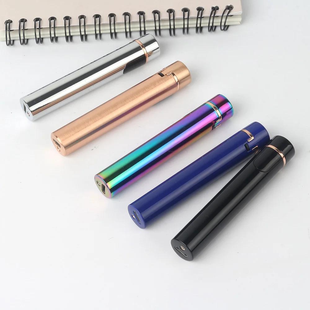 Зажигалка Мини сенсорный экран электрическая зажигалка для сигарет USB перезаряжаемая тонкая ветрозащитная металлическая зажигалка гаджеты дропшиппинг