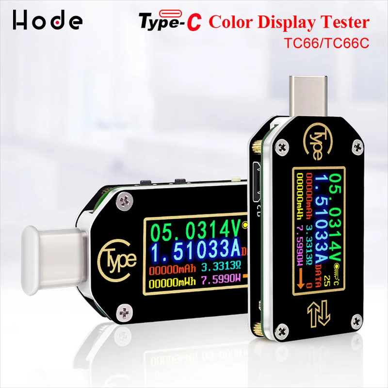 RD TC66/TC66C Тип C PD триггер USB Вольтметр Амперметр постоянного тока Напряжение 2 way