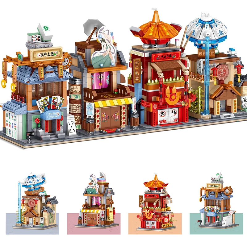 Конструктор уличный вид в стиле архитектуры города микро-блоки Китайская