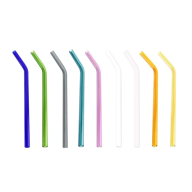 

Transparent Straw Heat And High Temperature Resistant Glass Straw 8mm*18cm Elbow Kitchen Drinkware Cup Accessories