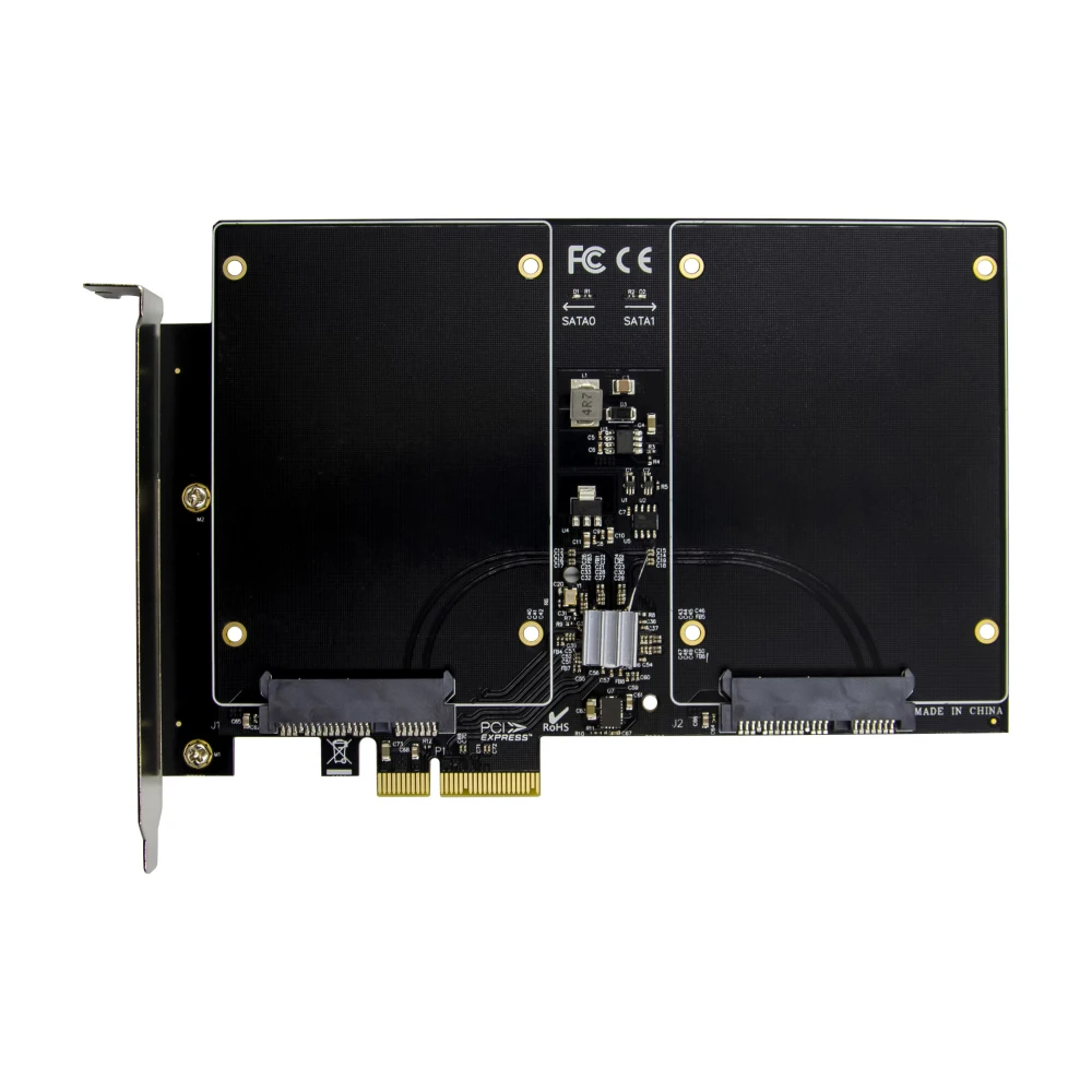 адаптер zeadow pci e x2 на 2 порта sata 30 6 гбитс