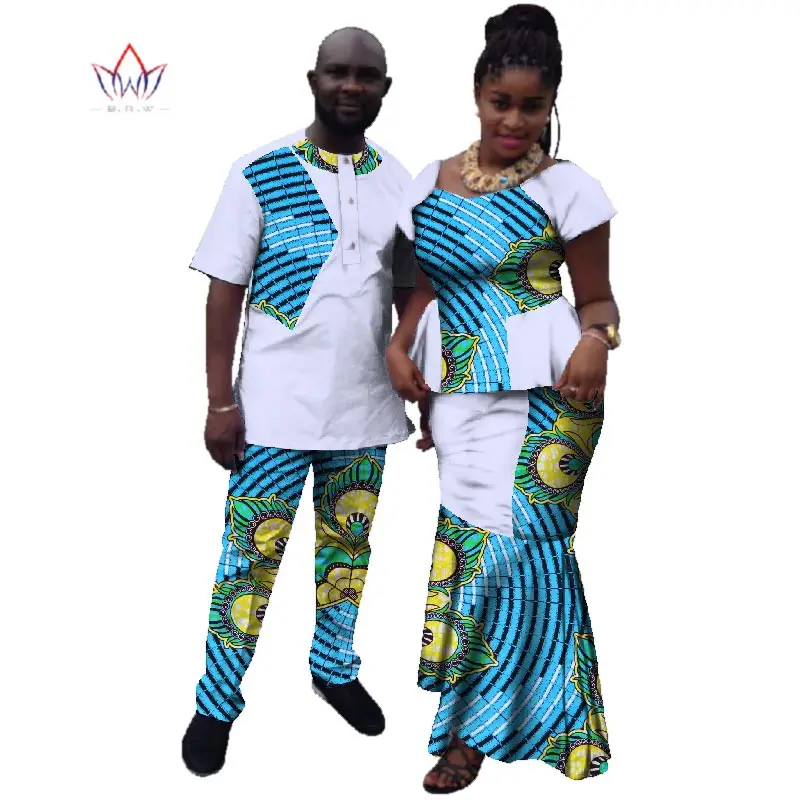 Летняя африканская одежда для пары традиционная женщин и мужчин базин богатый