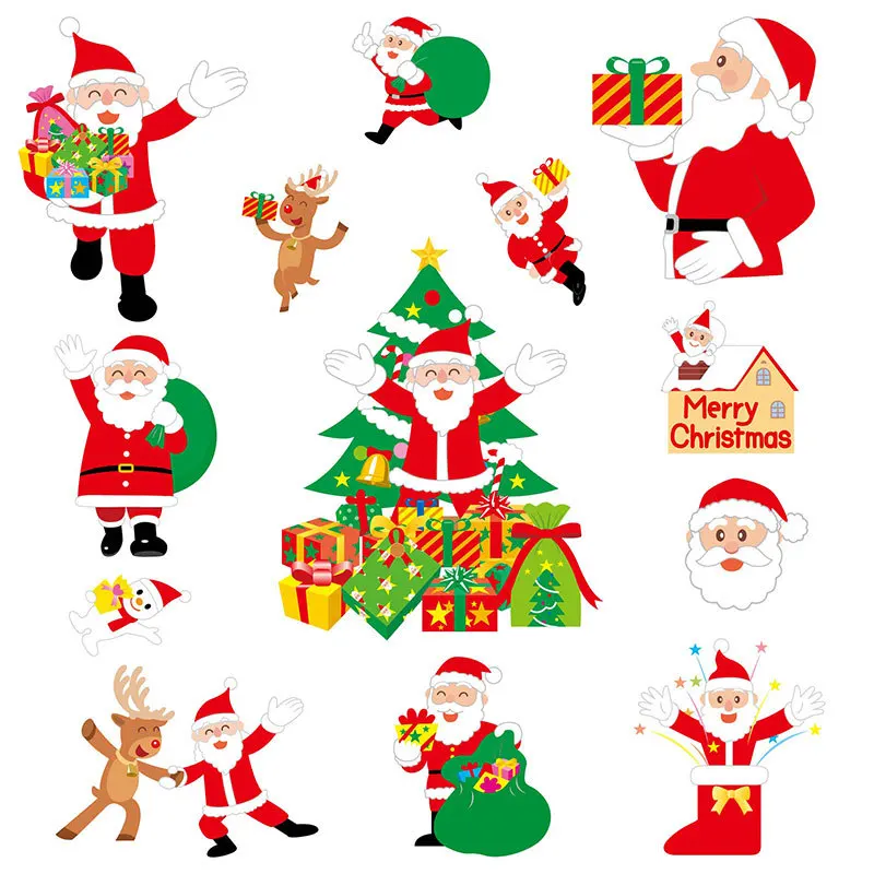 

Christmas Window Clings, Christmas Stickers with Snowflake, Santa Claus, Xmas Window Decals, Window Stickers