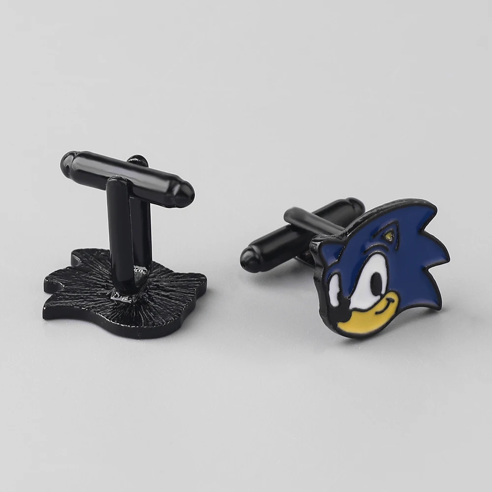 Аниме Соник мультфильм запонки в форме ежа футболка зажим для галстука одежда