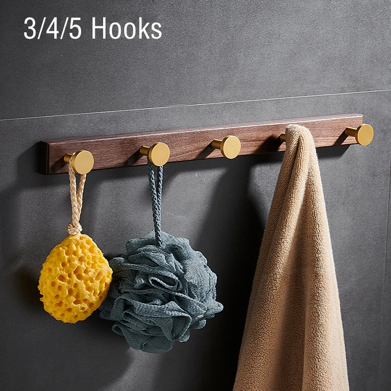 

Black Walnut Coat Hooks Wall Hanging Coat Hooks Row Hooks for Hanging Towels in the Bathroom Household Accessories