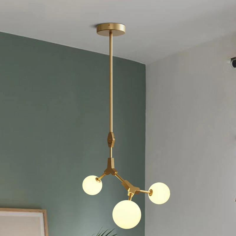

Nordic living room chandelier personality creative art dining room bedroom iron branch magic bean chandelier