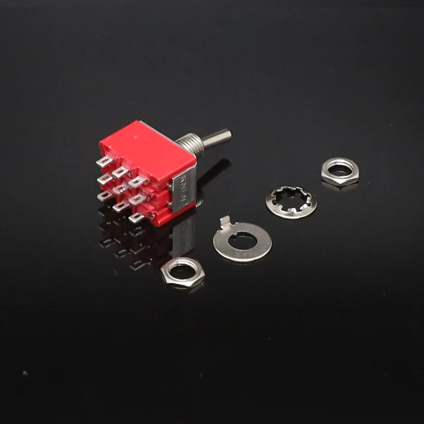 5 шт. мини рычажный переключатель SPDT 9 PIN 3PDT ON 2 Позиция 250V 2A 125V 5A красный