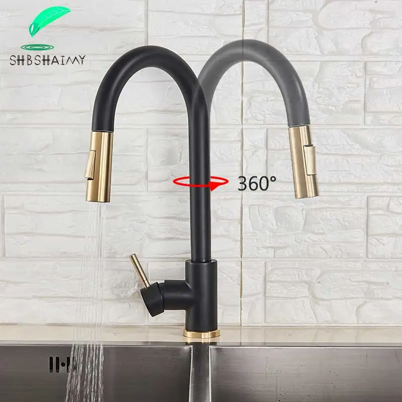 Смеситель для кухни SHBSHAIMY выдвижной сенсорный кран с поворотом горячей и