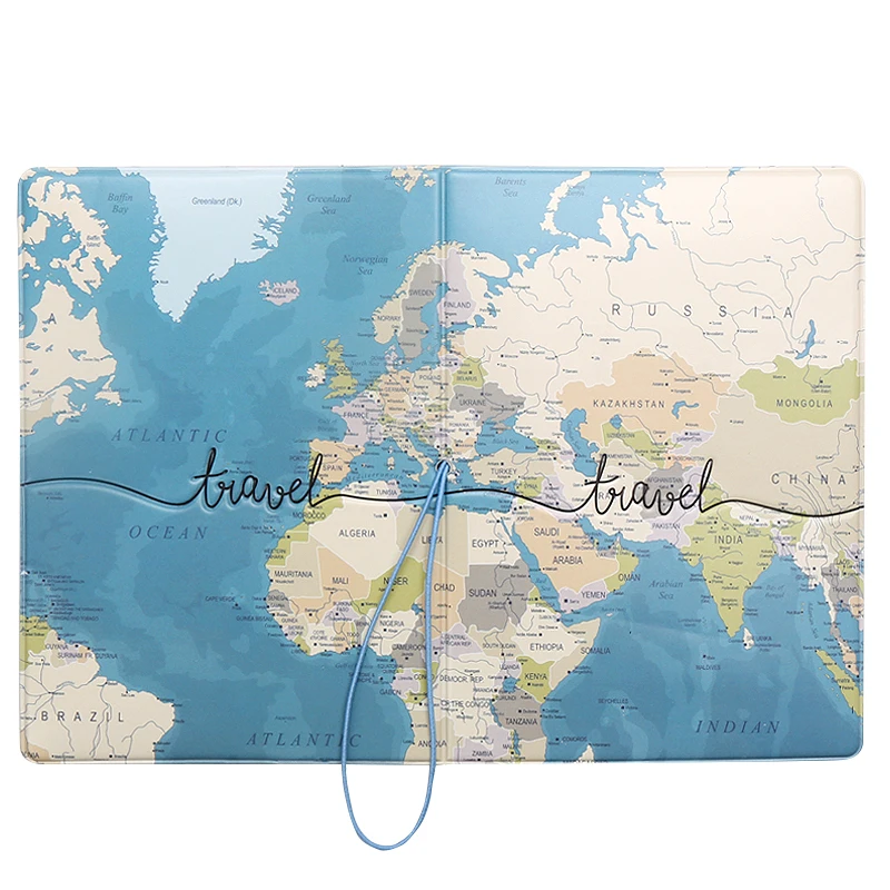Creative Travel Passport Cover Wallet Bag Letter Men Women Pu Leather ID Address Holder Portable Boarding Travel Accessories