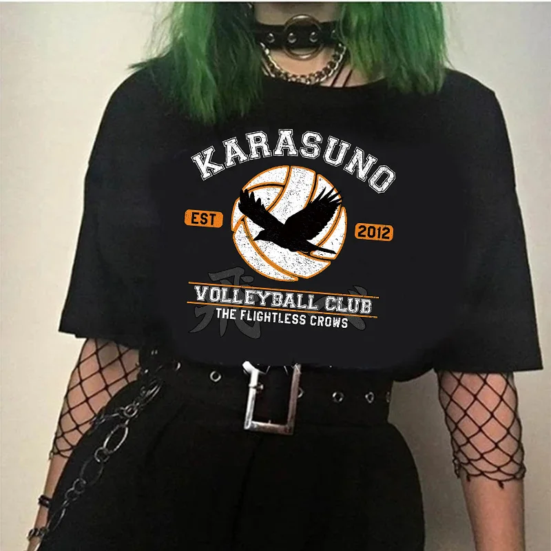 Женская футболка Haikyuu аниме Kuroo японская Bokuto манга Shoyo волейбол Oya мультяшная