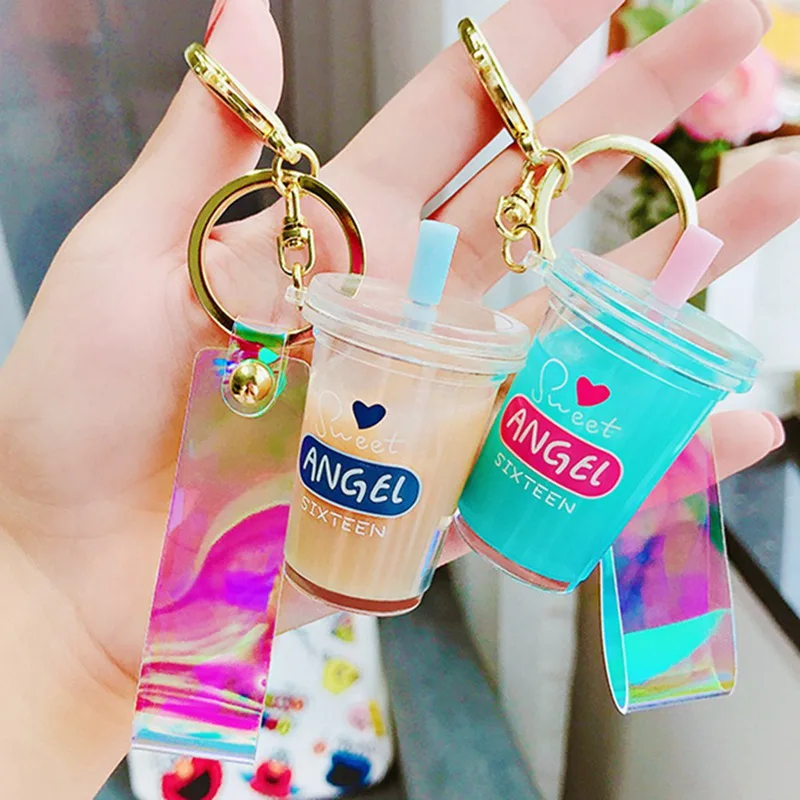 Брелок для напитков миниатюрный брелок из акрила с кокосовым молоком чаем