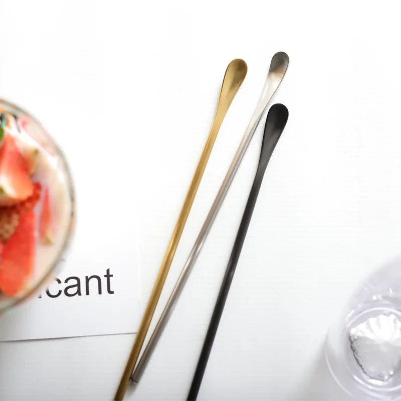 

Simple 304 Stainless Steel Stirring Spoon Creative Long Handle Ice Coffee Spoon Drink Stir Bar