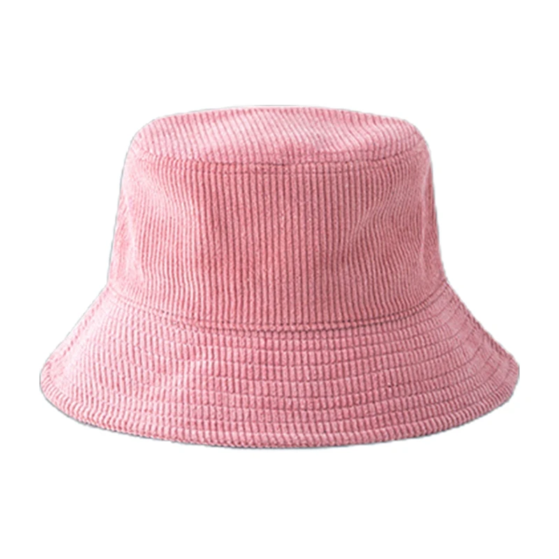 

Unisex Winter Warm Corduroy Velvet Bucket Hat Ribbed Solid Color Fisherman Cap