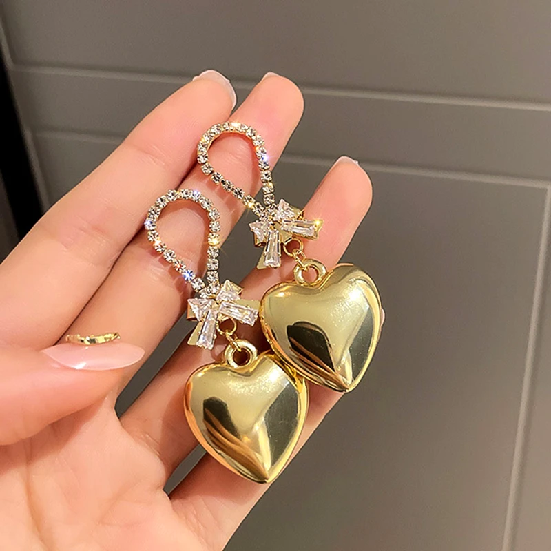 

Серьги-подвески женские с бантом и сердцем, из серебра 925 пробы