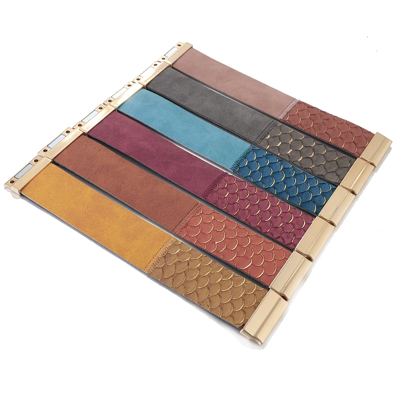 Женские кожаные браслеты ALLYES яркие цвета модные с широкой обмоткой в виде рыбьей