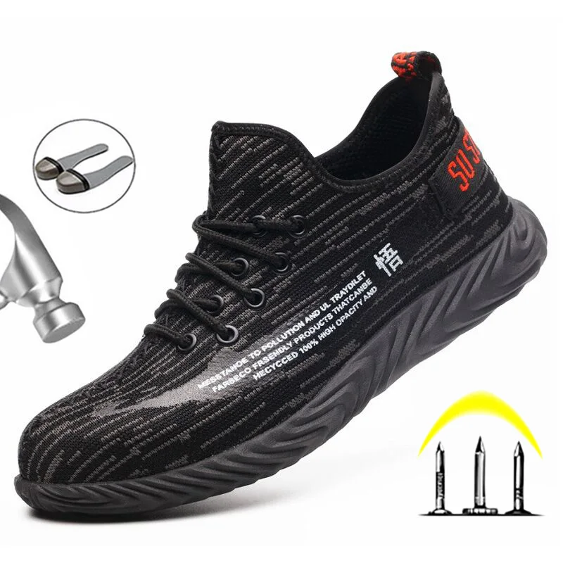 Yuxiang мужские легкие летние дышащие рабочие кроссовки со стальным носком защитная