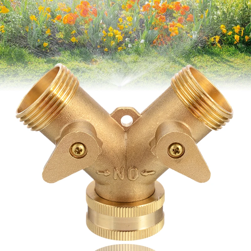 Латунный разветвитель для шланга двойное сопло 3/4 дюйма сплошной двухсторонний