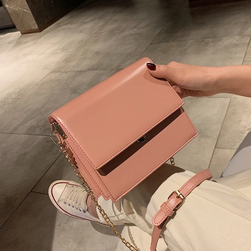 

Women's Designer Luxury Brand Handbag 2020 Fashion New High Quality PU Leather Flip Square Package Simple Shoulder Messenger Bag