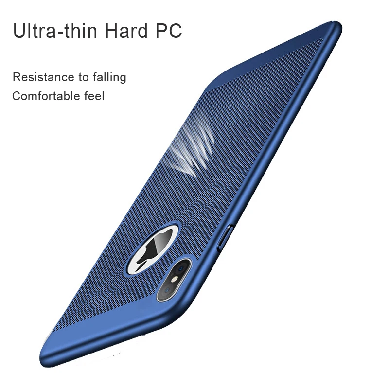 For iPhone 11 11Pro Max case Ultra Slim Grid Heat Dissipate Phone Case SE 6 S 6S 7 8 Plus X XS MAX XR Matte Hard Cover |