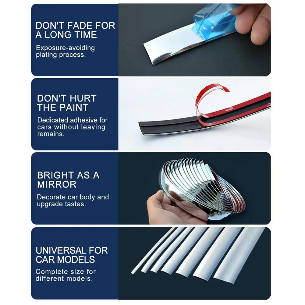 Самоклеящаяся хромированная лента для автомобильного стайлинга 5 м 6/10/12/15/20/25 |