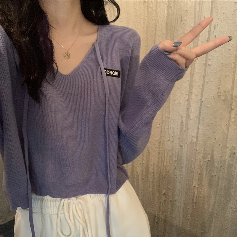 

Make firm offers new v-neck bind long-sleeved sweater frock