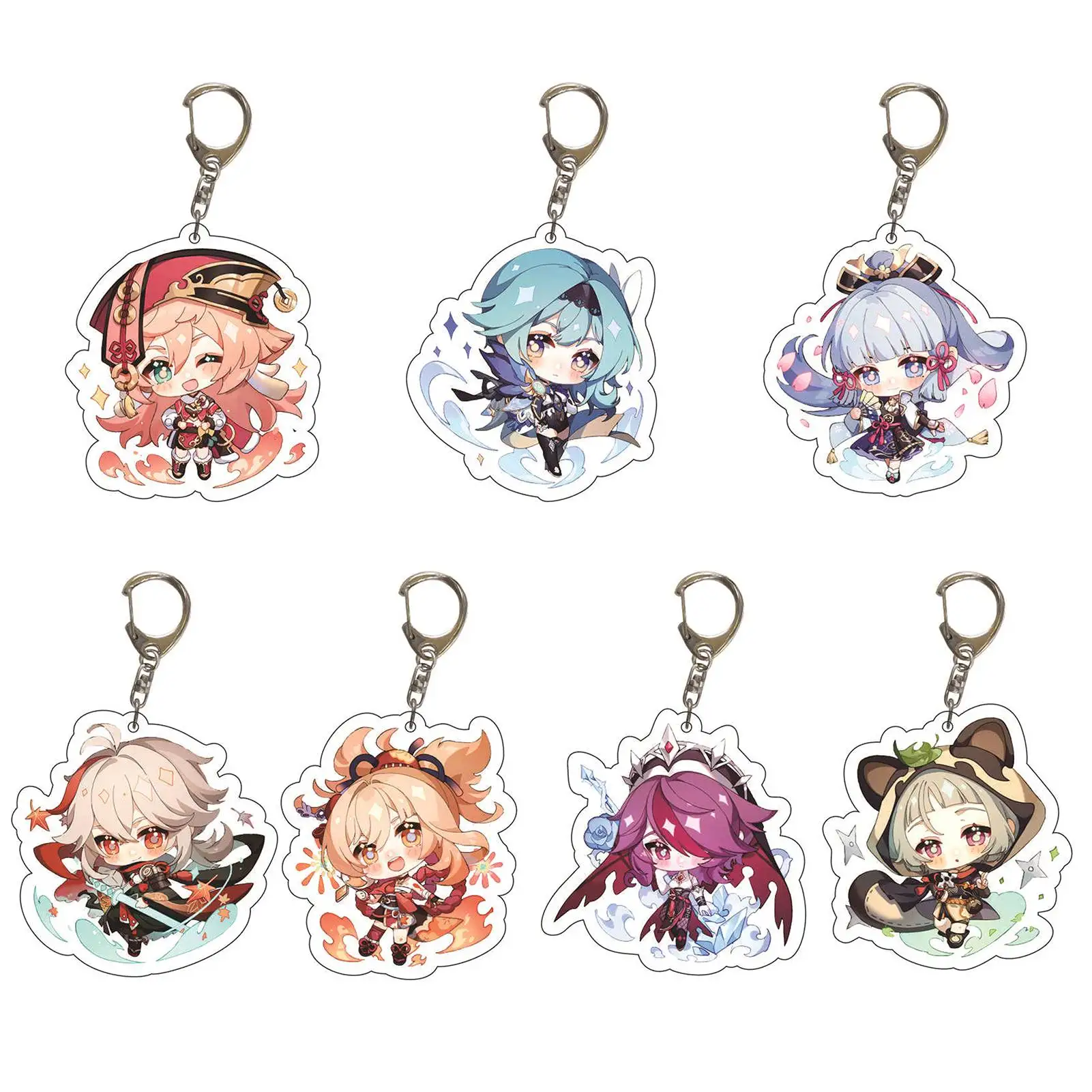 Anime Keychain Genshin Impact Kaeya Razor Bennett Sucrose Noelle KeyChains For Women Accessories Cute Bag Pendant Key Chain Gift