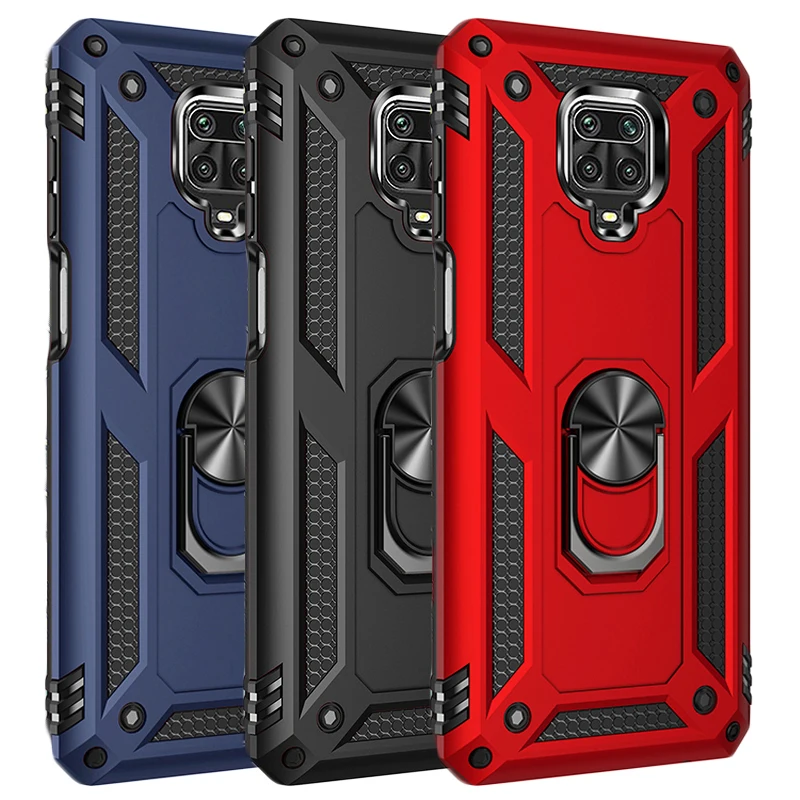 

Shockproof Armor For Xiaomi Redmi Note 11 10 9 8 7 Pro Max 11S 10S 9S 9T 8T Case Ring Stand for POCO X3 X4 M4 Pro Phone Cover
